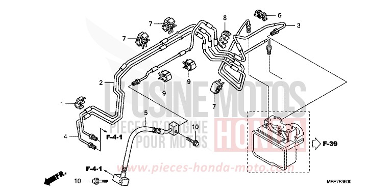 VORDERE BREMSLEITUNG von Shadow Aero CANDY BLAZE ORANGE (YR196) von 2010